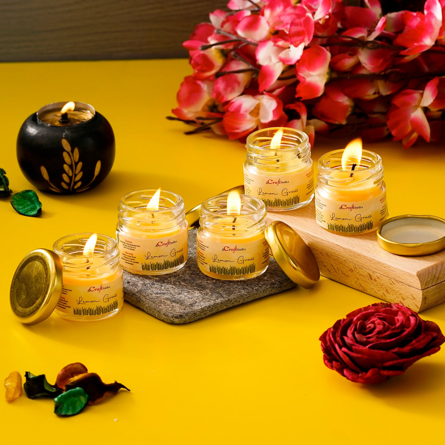 Lemon Grass Scented Mini Jar Candle