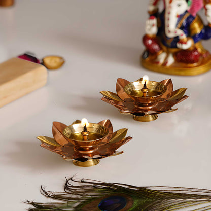 Floral Shape Metal Diya